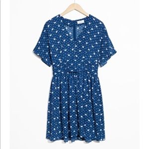 & Other Stories Blue Floral Mini Dress
